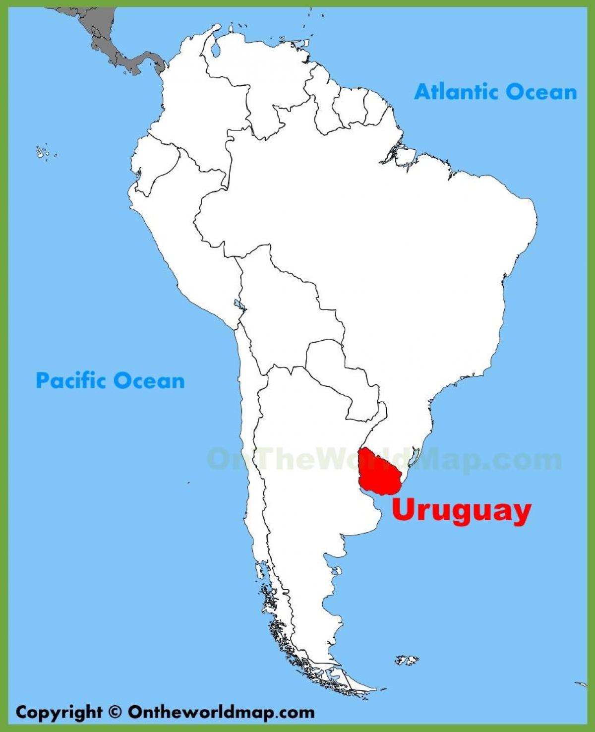 Kaart van Uruguay zuid-amerika