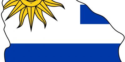 Kaart van Uruguay vlag